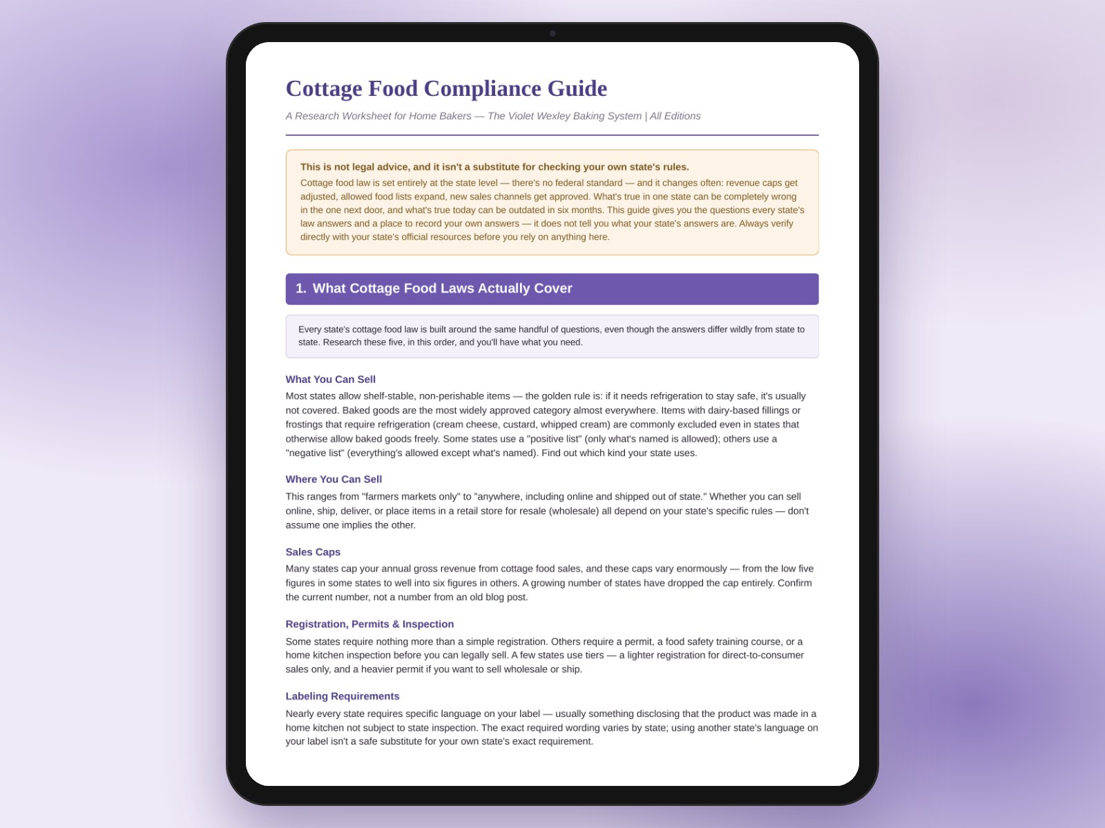 Cottage Food Compliance Guide