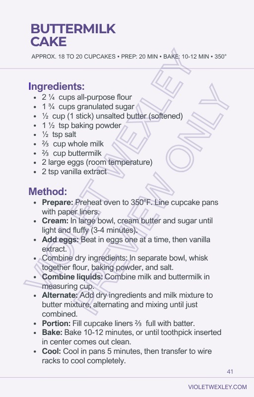 Manual preview — Buttermilk Cake recipe
