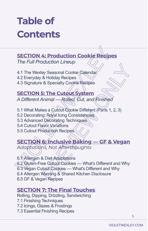 Cookie Book preview — Table of contents